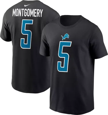 Nike Men's Detroit Lions David Montgomery #5 Black T-Shirt