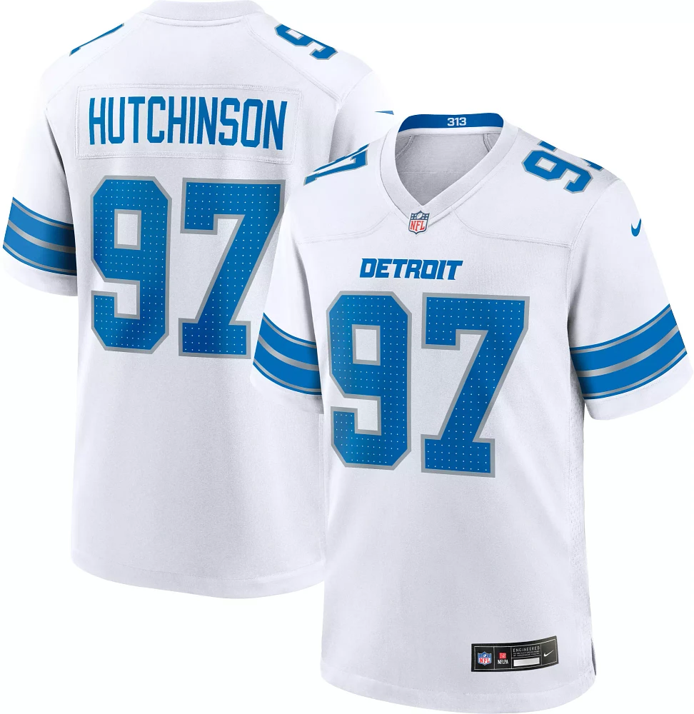 Nike Men's Detroit Lions Aidan Hutchinson #97 White Game Jersey