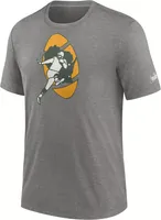 Nike Men's Green Bay Packers Rewind Logo Dark Grey Heather T-Shirt