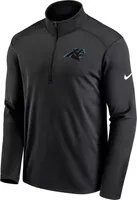 Nike Men's Carolina Panthers Logo Pacer Black Half-Zip Pullover