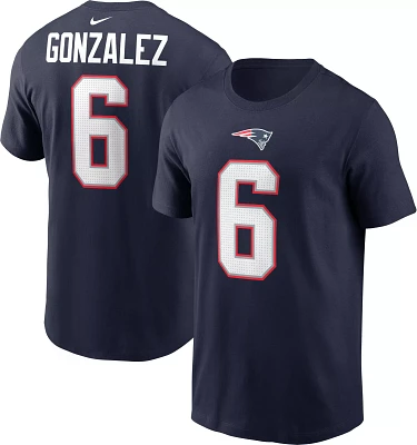 Nike Men's New England Patriots Christian Gonzalez #6 Navy T-Shirt