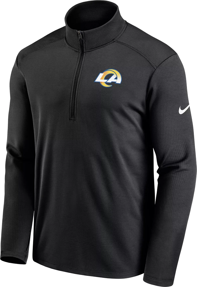 Nike Men's Los Angeles Rams Logo Pacer Black Half-Zip Pullover