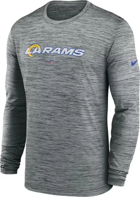 Nike Men's Los Angeles Rams Sideline Velocity Dark Grey Heather Long Sleeve T-Shirt