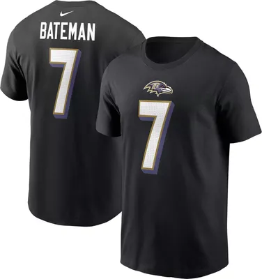 Nike Men's Baltimore Ravens Rashod Bateman #7 Black T-Shirt