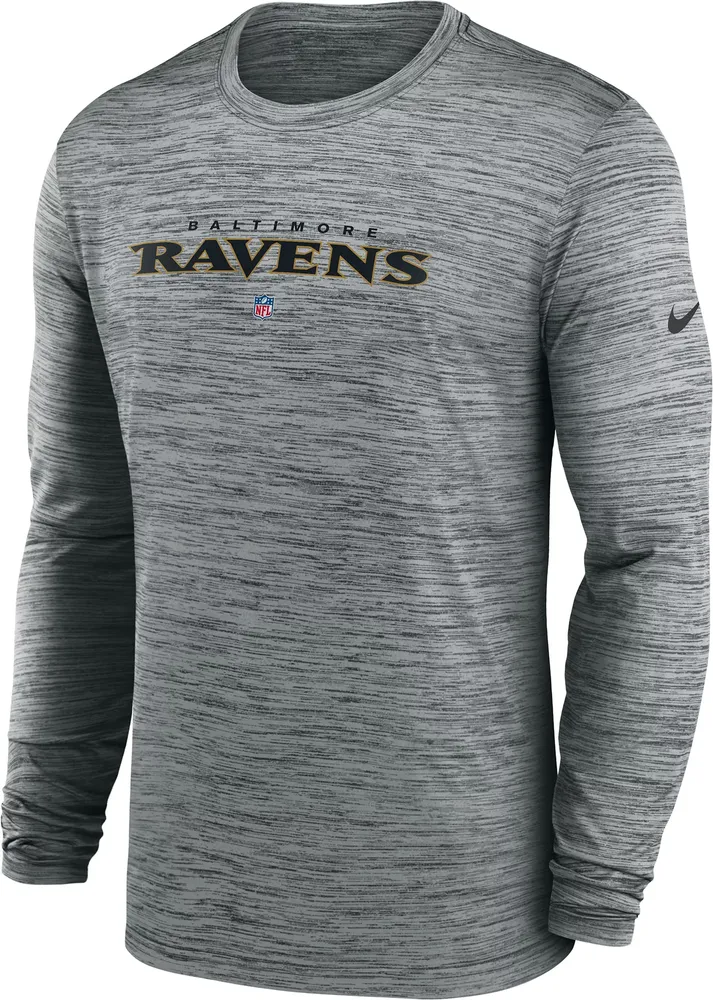 Nike Men's Baltimore Ravens Sideline Velocity Dark Grey Heather Long Sleeve T-Shirt