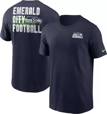 Nike Men's Seattle Seahawks Blitz Back Slogan Navy T-Shirt