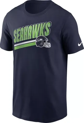 Nike Men's Seattle Seahawks Blitz Helmet Navy T-Shirt