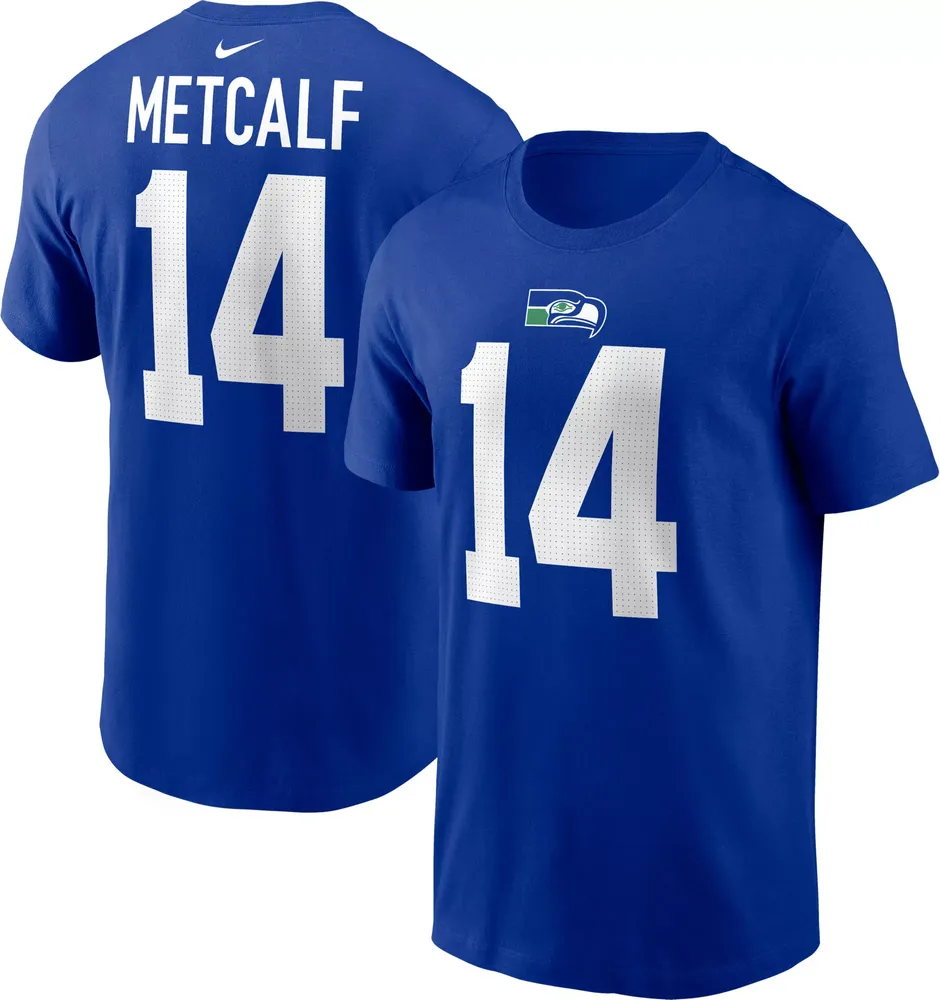 Nike Men's Seattle Seahawks DK Metcalf #14 Throwback Blue T-Shirt