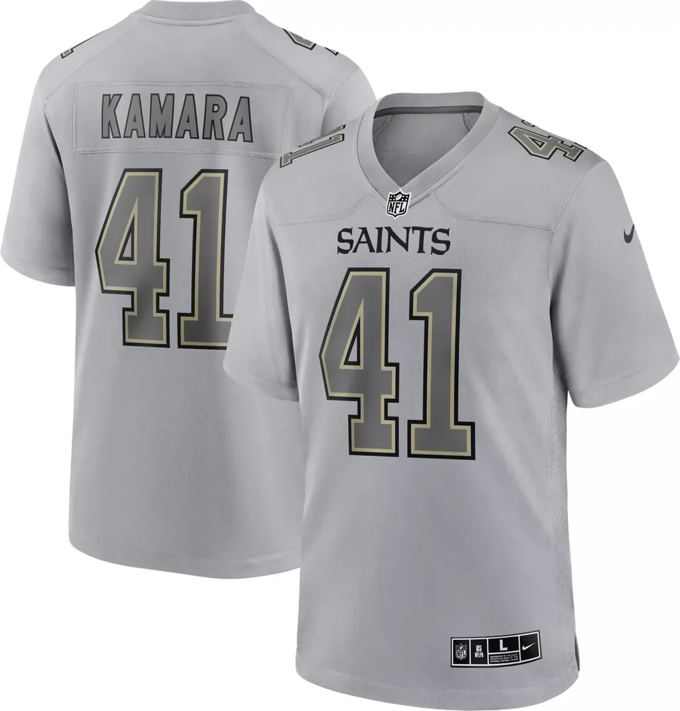 Nike Men's New Orleans Saints Alvin Kamara #41 Atmosphere Grey Game Jersey