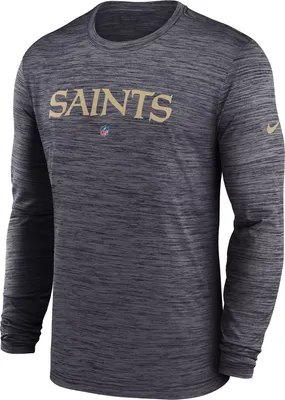 Nike Men's New Orleans Saints Sideline Velocity Black Long Sleeve T-Shirt