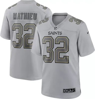 Nike Men's New Orleans Saints Tyrann Mathieu #32 Atmosphere Grey Game Jersey