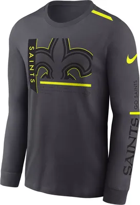 Nike Men's New Orleans Saints 2023 Volt Dri-FIT Anthracite Long Sleeve T-Shirt