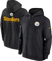 Nike Men's Pittsburgh Steelers 2023 Sideline Club Black Pullover Hoodie