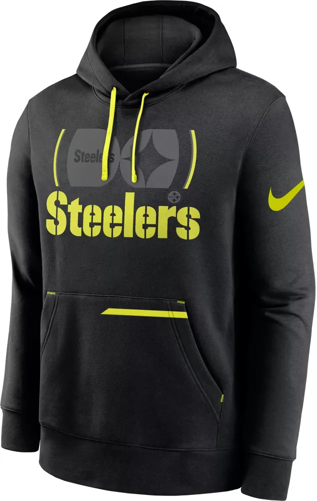 Nike Men's Pittsburgh Steelers 2023 Volt Black Pullover Hoodie