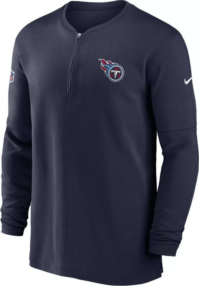 Nike Men's Tennessee Titans Sideline Navy Half-Zip Long Sleeve Top