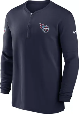 Nike Men's Tennessee Titans Sideline Navy Half-Zip Long Sleeve Top