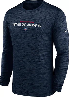 Nike Men's Houston Texans Sideline Velocity Navy Long Sleeve T-Shirt