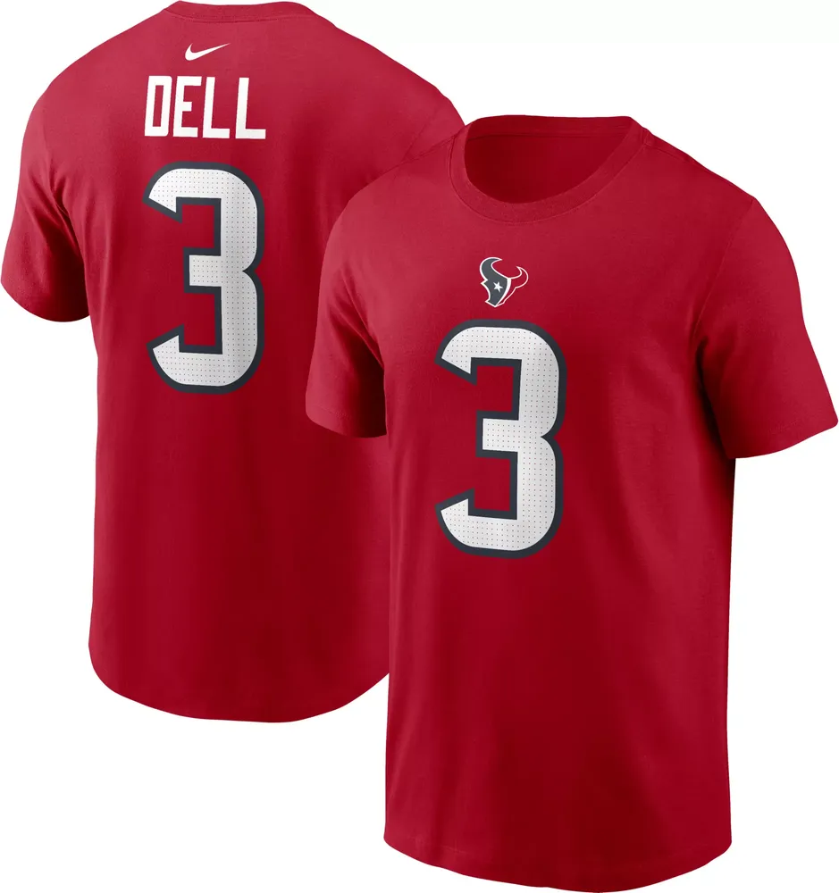 Nike Men's Houston Texans Tank Dell #3 Red T-Shirt