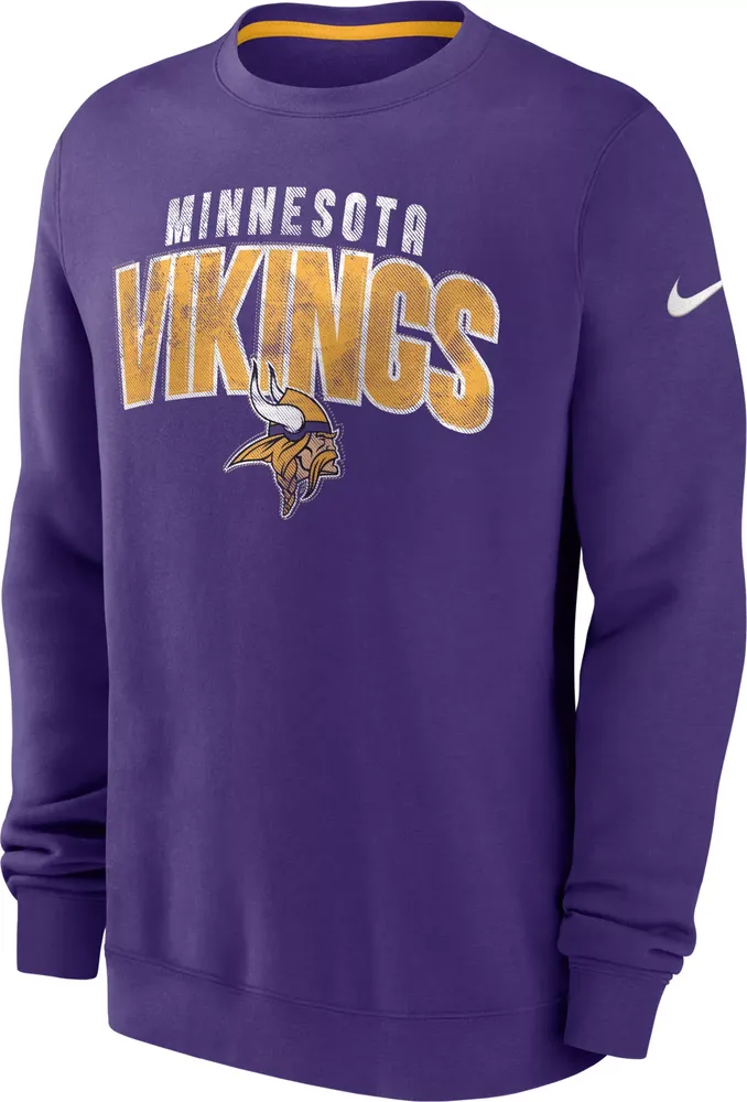 Nike Men's Minnesota Vikings Rewind Shout Purple Crew Sweatshirt