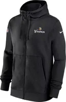 Nike Men's Minnesota Vikings 2023 Sideline Club Black Full-Zip Hoodie