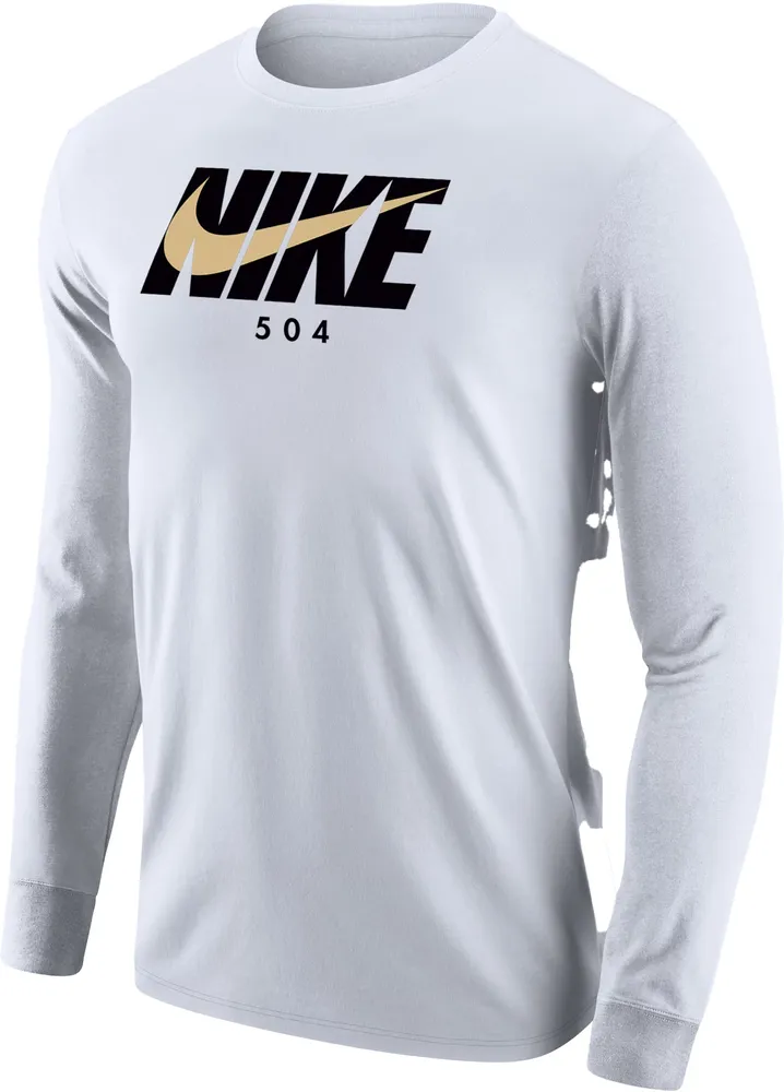 Nike Men's New Orleans 504 White Long Sleeve T-Shirt