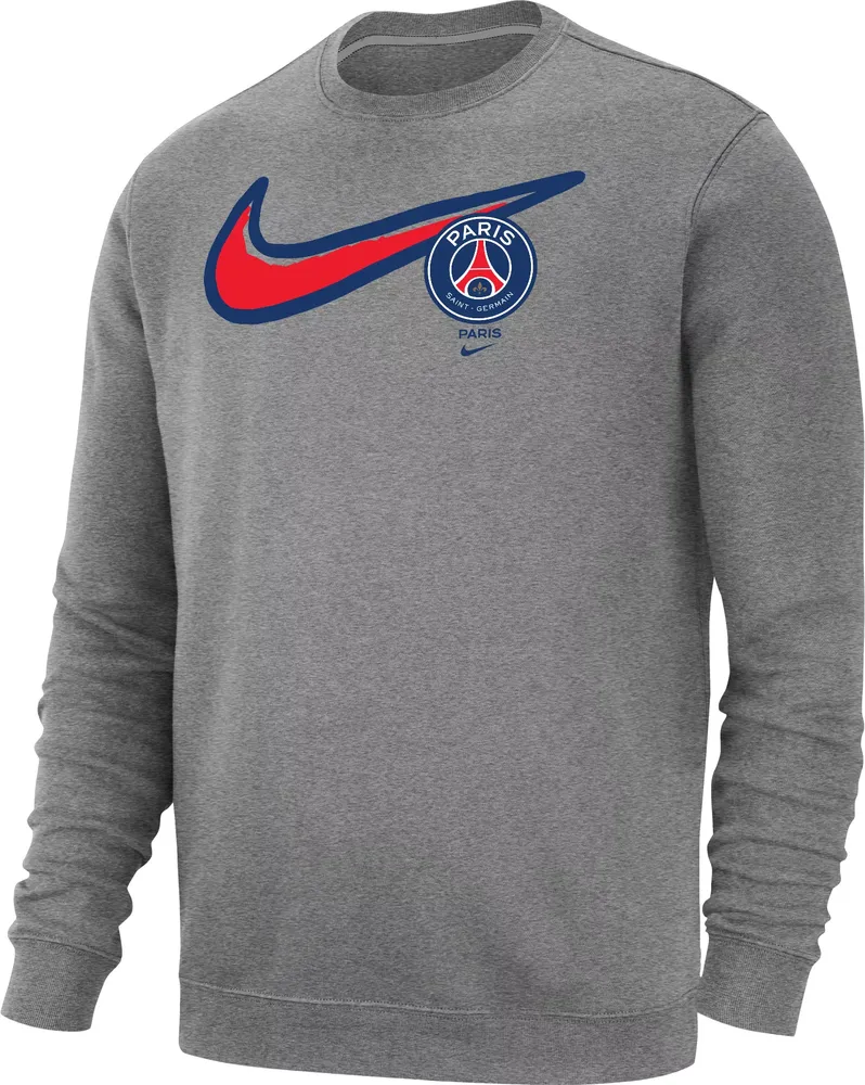 Nike Paris Saint-Germain Fleece Grey Crew Neck Sweatshirt