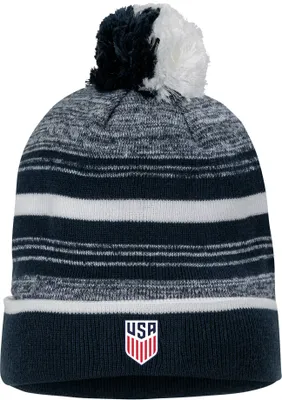 Nike USMNT Stripe Navy Pom Knit Beanie