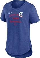 Nike Women's Chicago Cubs Blue Cooperstown Rewind T-Shirt