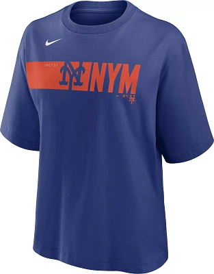 Nike Women's New York Mets Blue Knock Boxy T-Shirt