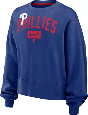 Nike Women's Philadelphia Phillies Blue Fleece Crew Neck Sweatshirt