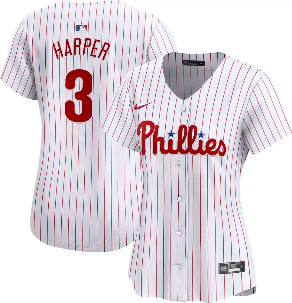 Nike Women's Philadelphia Phillies Bryce Harper #3 White Limited Vapor Jersey