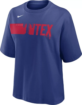 Nike Women's Texas Rangers Blue Knock Boxy T-Shirt