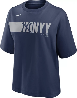 Nike Women's New York Yankees Navy Knock Boxy T-Shirt