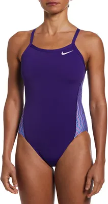 Nike Women's Multi Printed Splice Racerback One-Piece Swimsuit
