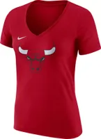 Nike Women's Chicago Bulls Red Logo V-Neck T-Shirt