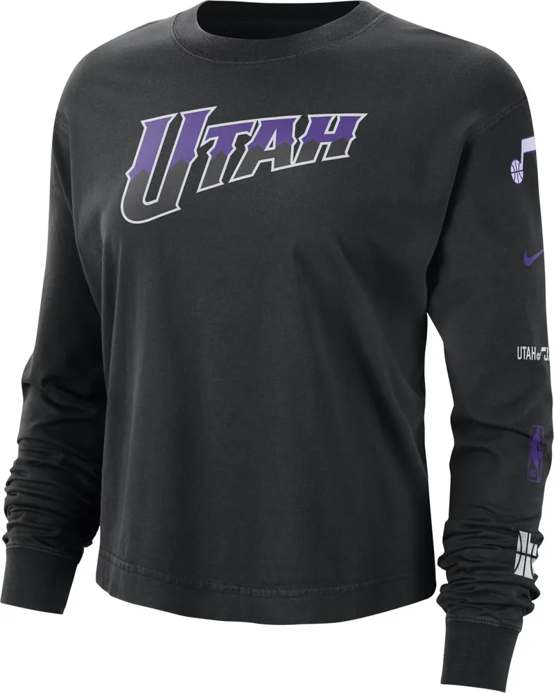 Nike Women's 2023-24 City Edition Utah Jazz Black Boxy Long Sleeve T-Shirt
