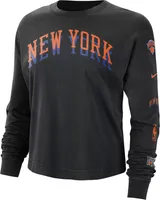 Nike Women's 2023-24 City Edition New York Knicks Black Boxy Long Sleeve T-Shirt