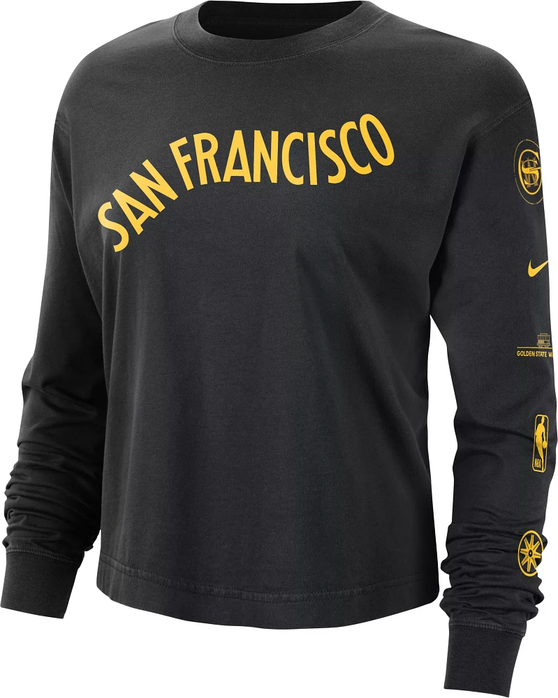 Nike Women's 2023-24 City Edition Golden State Warriors Black Boxy Long Sleeve T-Shirt