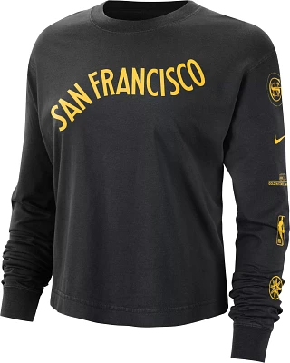 Nike Women's 2023-24 City Edition Golden State Warriors Black Boxy Long Sleeve T-Shirt