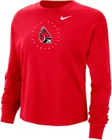 Nike Women's Ball State Cardinals Cardinal Boxy Cropped Long Sleeve T-Shirt