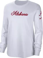 Nike Women's Alabama Crimson Tide White Cotton Letterman Long Sleeve T-Shirt