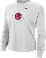 Nike Women's Bethune-Cookman Wildcats Grey Boxy Cropped Long Sleeve T-Shirt