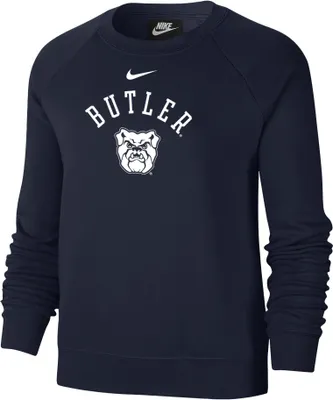 Nike Women's Butler Bulldogs Blue Varsity Arch Logo Crew Neck Sweatshirt