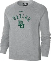 Nike Women's Baylor Bears Grey Varsity Arch Logo Crew Neck Sweatshirt