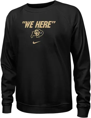 Nike Women's Colorado Buffaloes Black We Here Crew Neck Pullover Sweatshirt