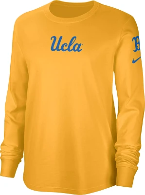 Nike Women's UCLA Bruins Gold Cotton Letterman Long Sleeve T-Shirt