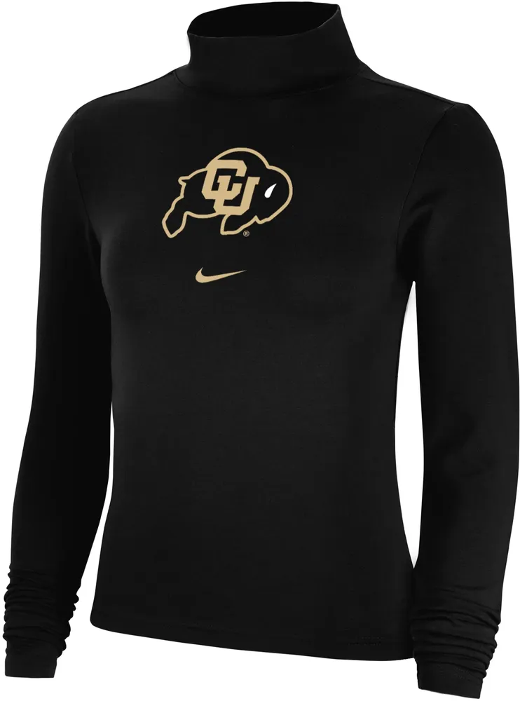 Nike Men's Colorado Buffaloes Black Essential Mock Neck Long Sleeve Shirt