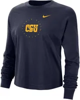 Nike Women's Coppin State Eagles Blue Boxy Cropped Long Sleeve T-Shirt