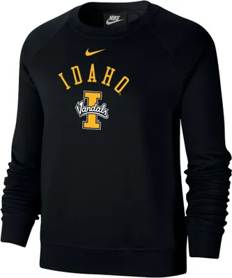 Nike Women's Idaho Vandals Black Varsity Arch Logo Crew Neck Sweatshirt