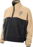 Nike Women's Duke Blue Devils Tan/Black Swoosh Fly Fleece Quarter-Zip